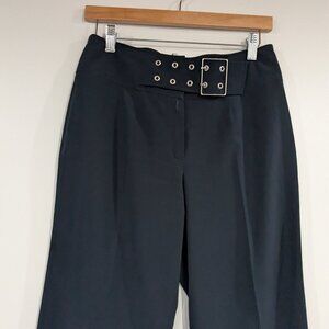 Tuzzi Stretch Built-In Belt Navy Blue Size 38 Size 8